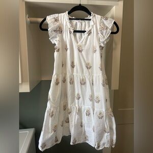 White Floral Kids Dress